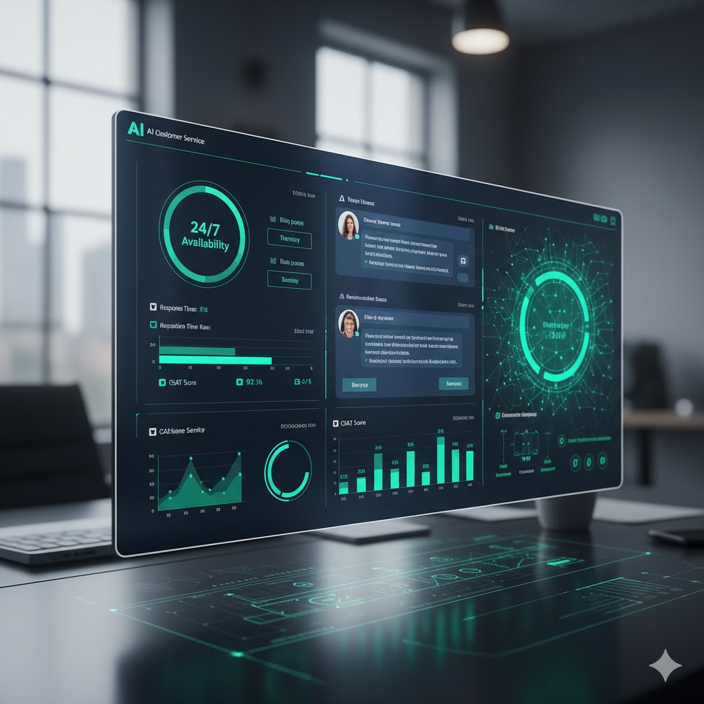 AI Chatbot communicating with customer on a screen